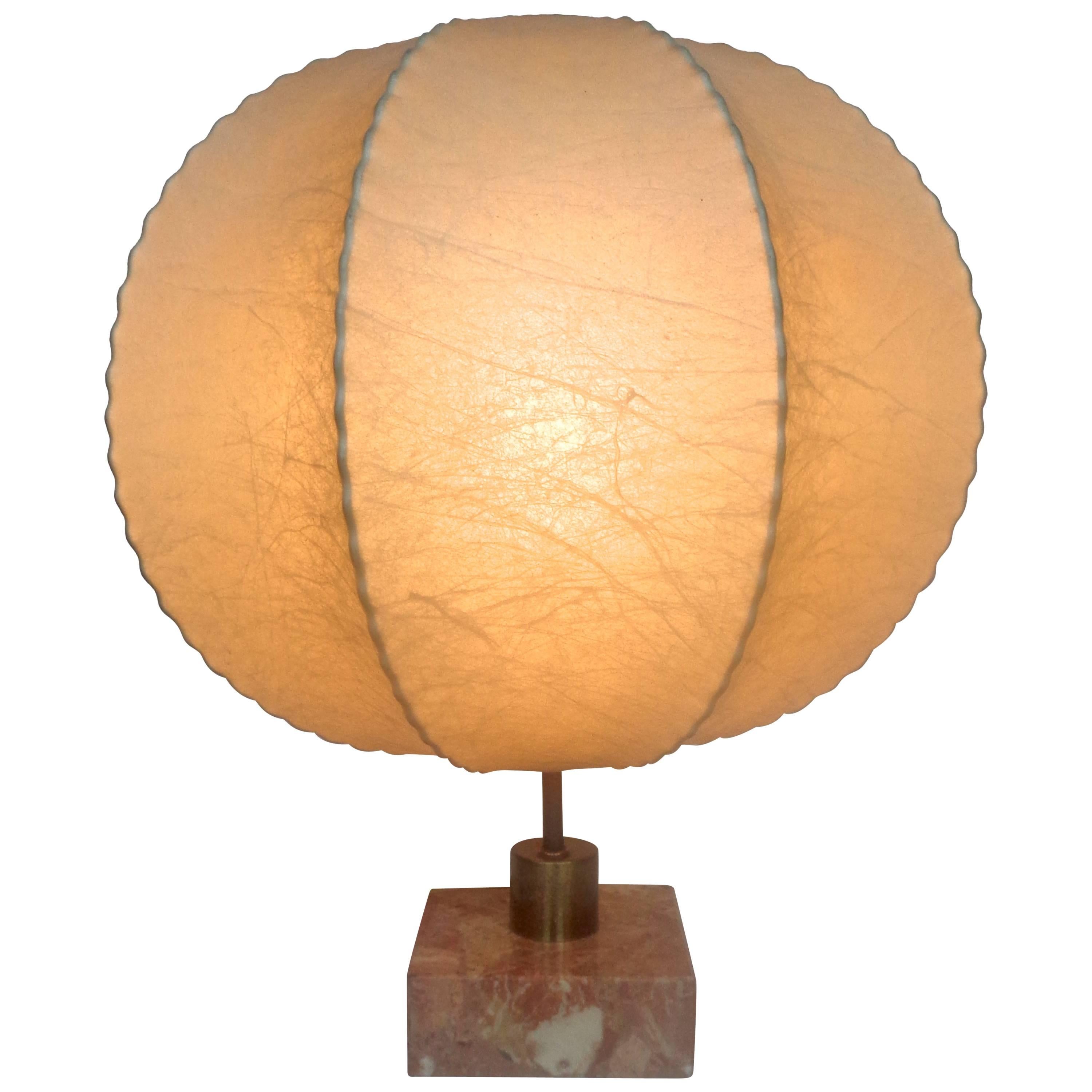 Mid Century Castiglioni Style Cocoon Table Lamp on Marble Base 