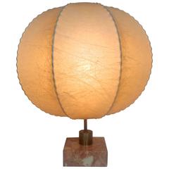 Mid Century Castiglioni Style Cocoon Table Lamp on Marble Base