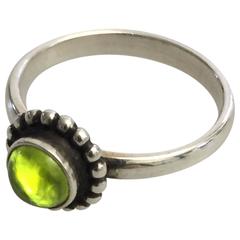 Georg Jensen Sterling Silver with Clear Green Stone