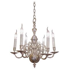 Early 19h Century Holland Style Silver Plate Chandelier