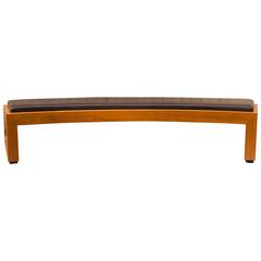 Walnut and Leather Bench
