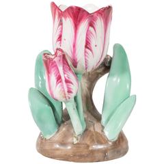  Antique Staffordshire Porcelain Tulip Flower Rose Pink
