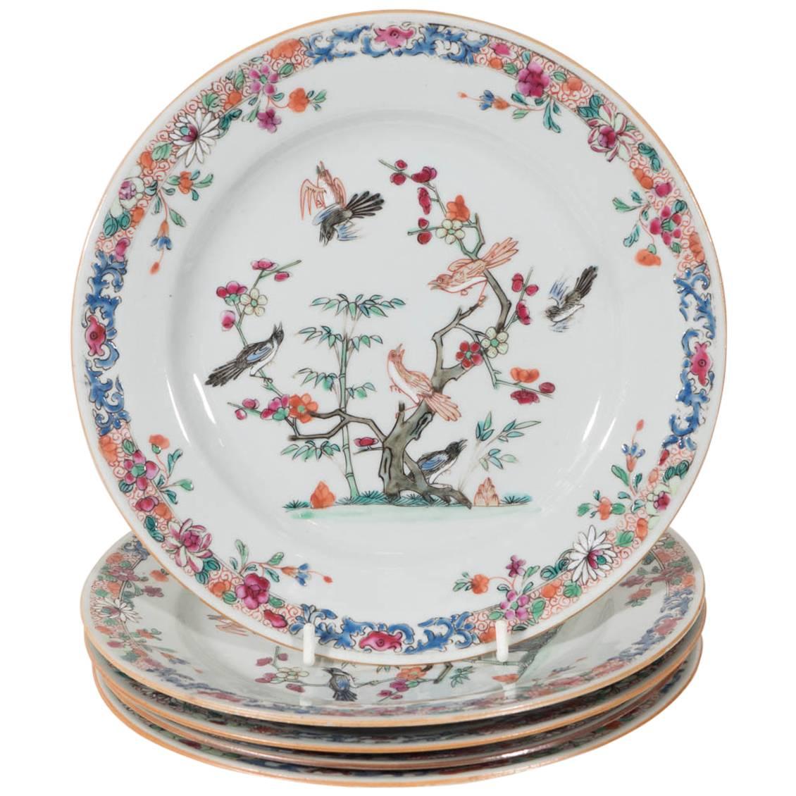 Antique Chinese Porcelain Dishes Symbolizing Youth Beauty and Good Fortune