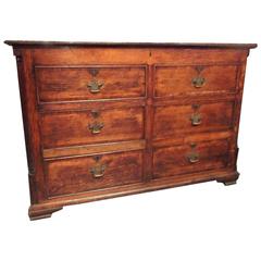 English Georgian Oak Mule Chest with Mahogany Banding 12