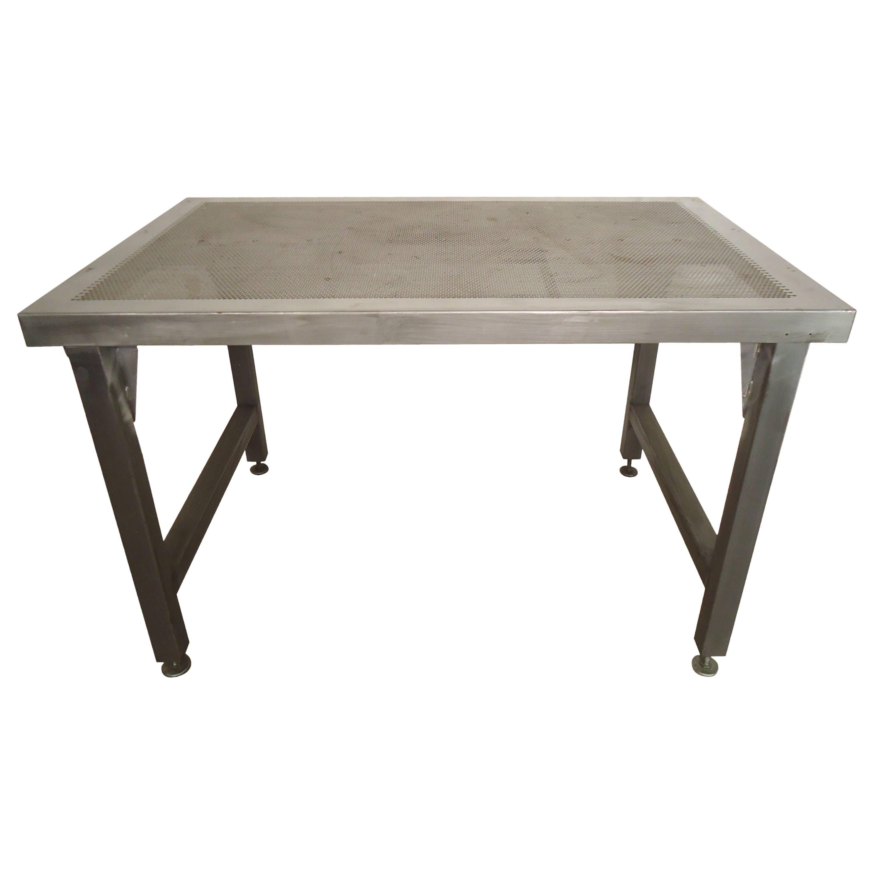 Factory Work Table with Perforated Top