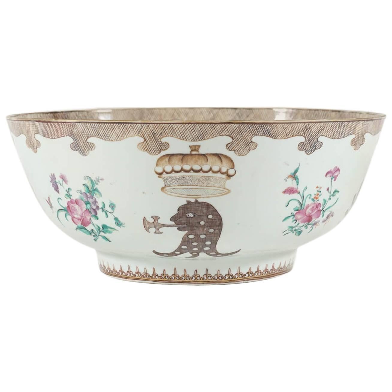 The Pleydell-Bouverie Family Punch Bowl, Chinese Export, circa 1750