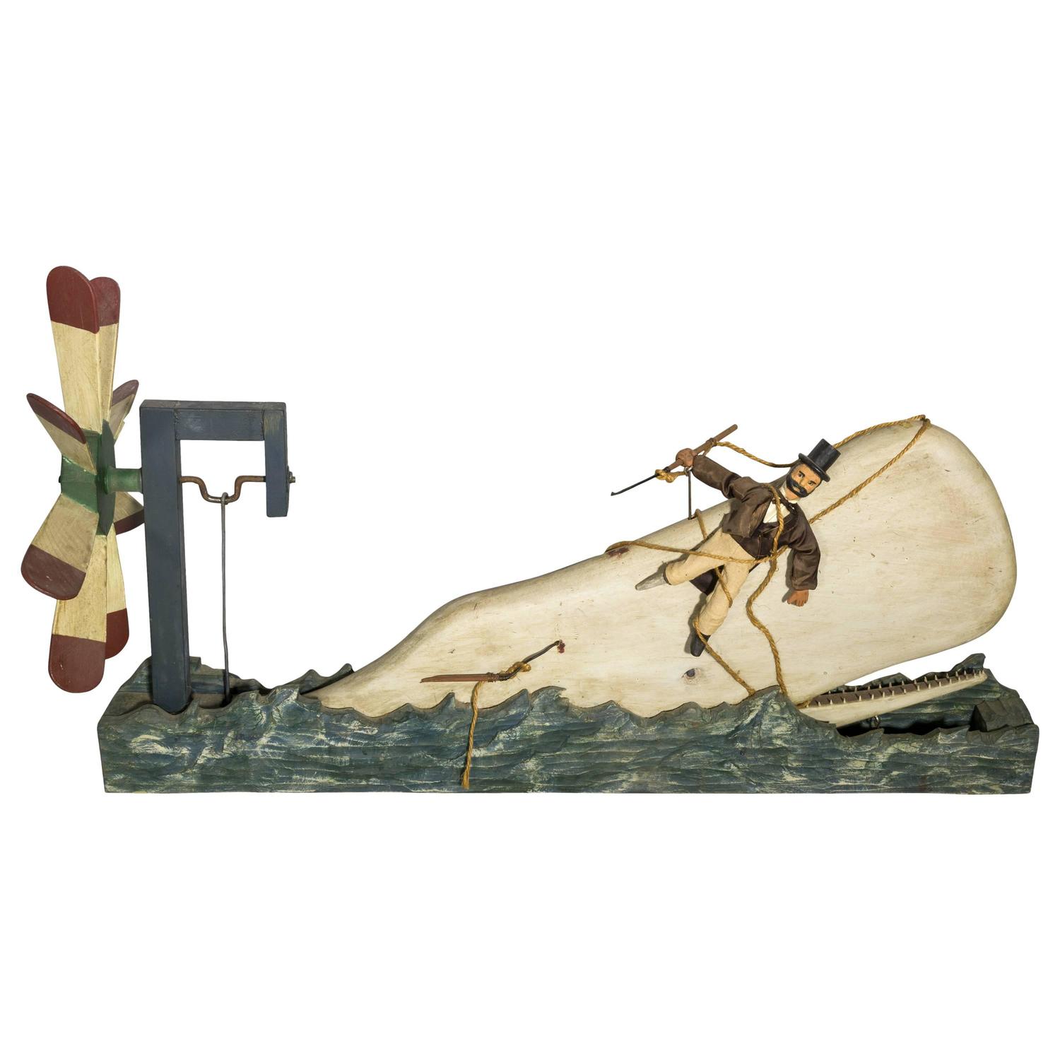 moby-dick-and-captain-ahab-whirligig-by-stephen-ketchum-for-sale-at-1stdibs