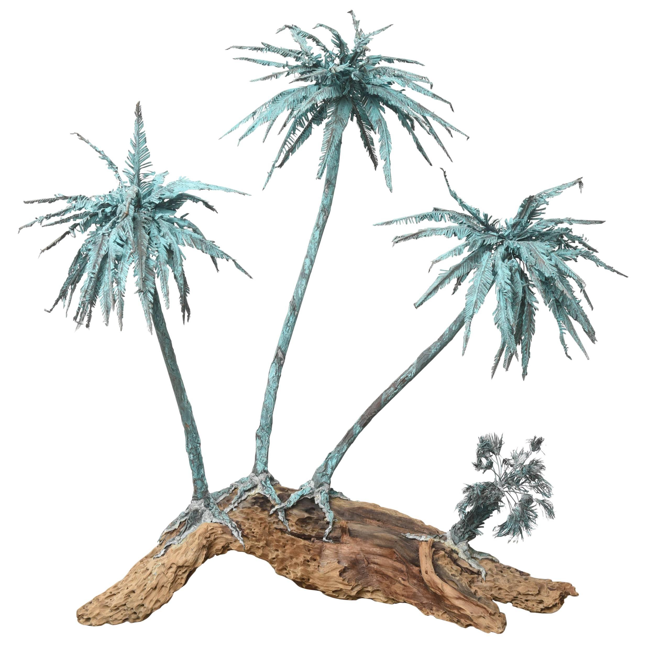 Giant "Palm Trees on Driftwood" Sculpture For Sale