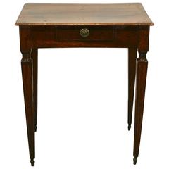 Late 18th Century Italian Walnut Single Drawer Side Table