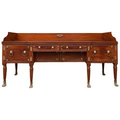 Early 19th Century Irish Regency Mahogany Brass Mounted Sideboard 2
