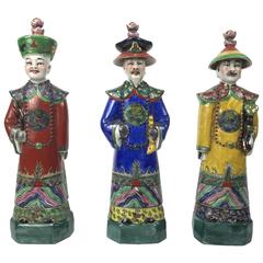 Retro Three 20th Century Chinese Empire Royal Porcelain Figurines