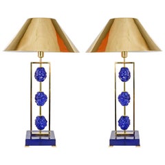 Pair of Murano Glass Lamps Designed for Régis Royant