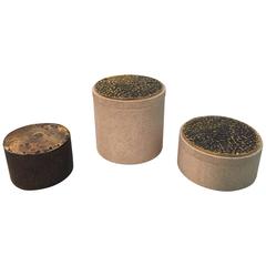 Vintage Collection of Shagreen and Bronze Lid Boxes