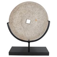 Antique Late 19th Century Chinese Millstone on Display