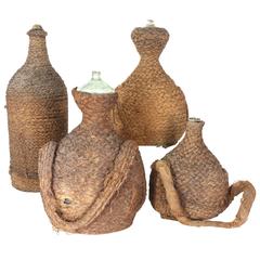 Antique Set of Four French 18th Century Shepherds' Drinking Bottles