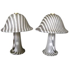 Paire de lampes de table champignons Peill et Putzler:: Allemagne:: 1965