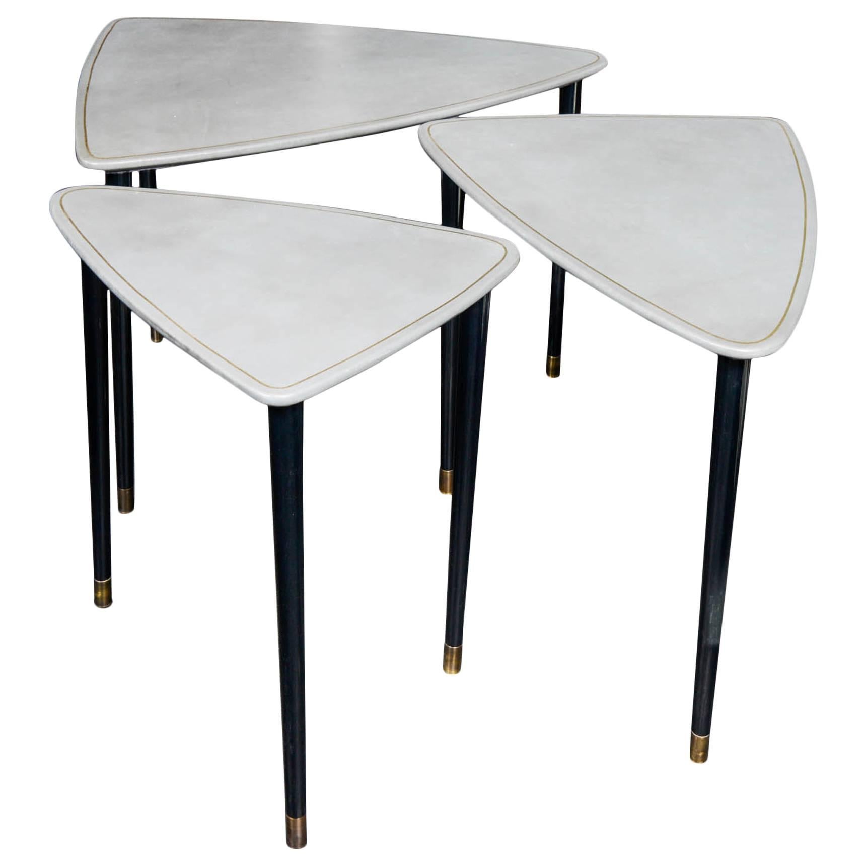 Set of Three Tables in the Style of Aldo Tura