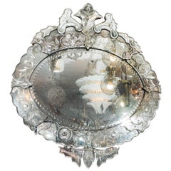 1940
s French Venetian Style Oval Mirror
