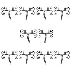 Ten Pairs of Antique Polished Iron Gothic Sconces Ten Pairs of Antique Polished Iron Gothic Sconces