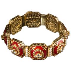 1950s Gold and Enamel Bracelet