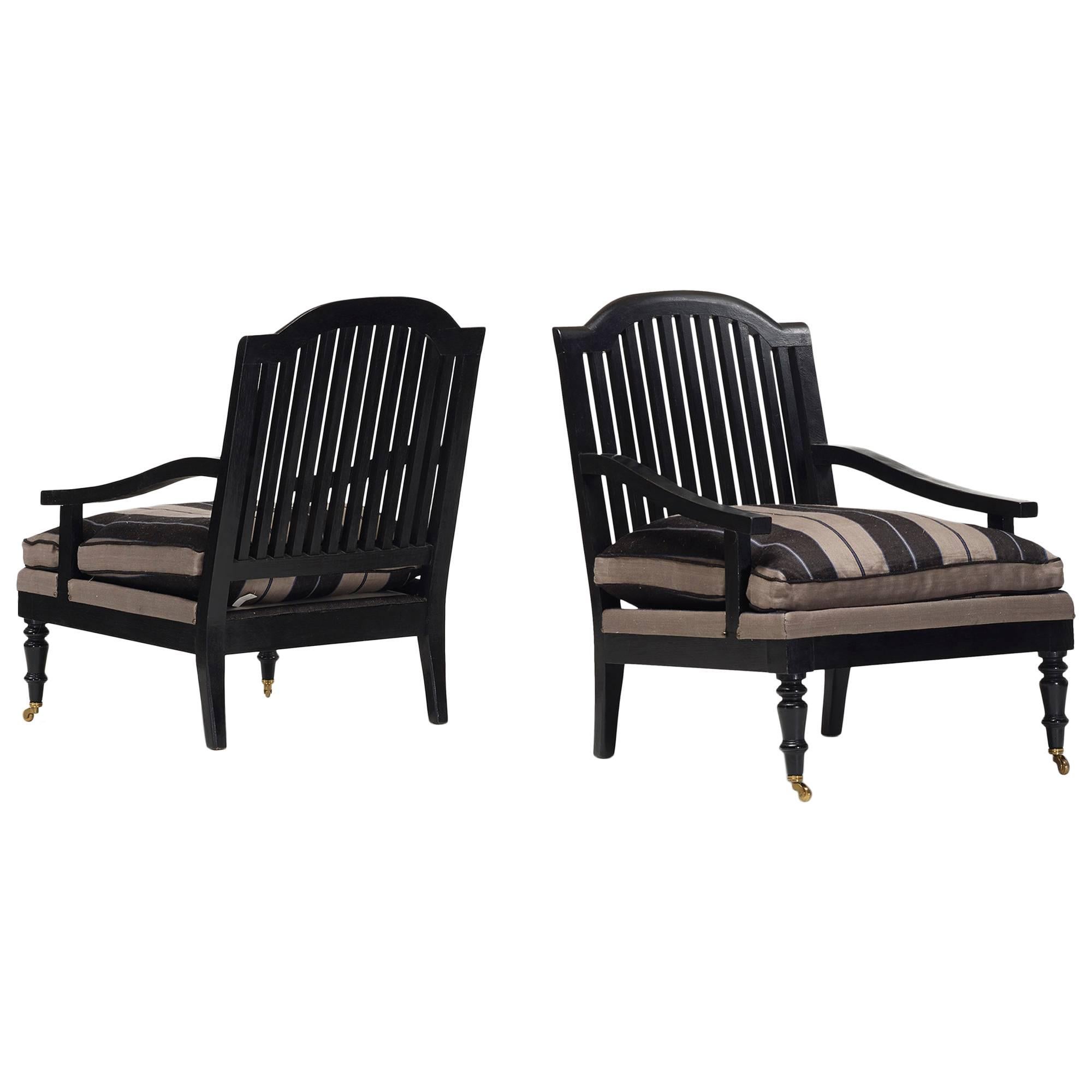 Pair of Colonial Lounge Chairs For Sale