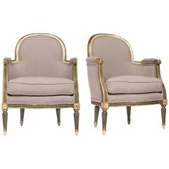 French Louis XVI Style, Pair of Bergeres