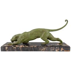 Französische Panther-Skulptur im Art déco-Stil von Chiparus:: 1930