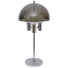 Retro Chrome and Smoked Lucite Tall Table Lamp, 1960s, USA