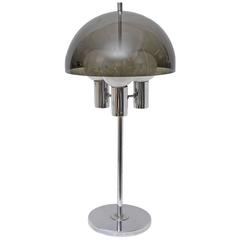 Chrome and Smoked Lucite Tall Table Lamp, 1960s, USA 7