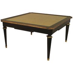 2 1940's French Square Coffee Tables with Inset Gold Leaf Tops by Maison Jansen 3