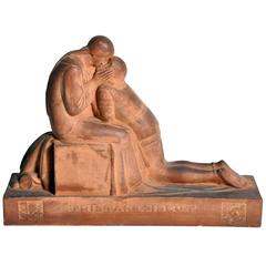 French Terracotta Figural Group “Tristan et Iseult”