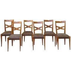 1940s Set of Six Chairs Attributed to Atelier Borsani