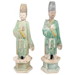 Two Funerary Earthenware Figures, China 2