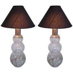 Pair of Mid-Century Modern Tall Bubble Lamps