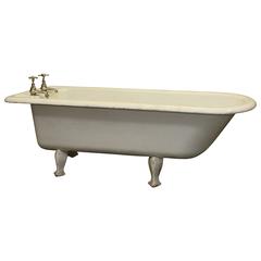 Antique 1800s Unique 6.5 foot long English Claw Foot Bathtub with Soap Dish