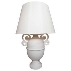 Giocometti Style Urn-Shaped Lamp with White Matte Finish
