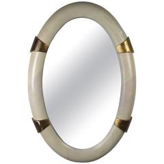 Oval Mirror in the Style of Karl Springer