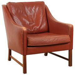 Danish Leather Club Chair by Frederik Kayser for Vatne Møbler