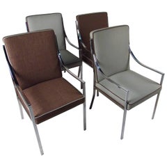 Set of Contemporary Modern Chrome Dining Chairs