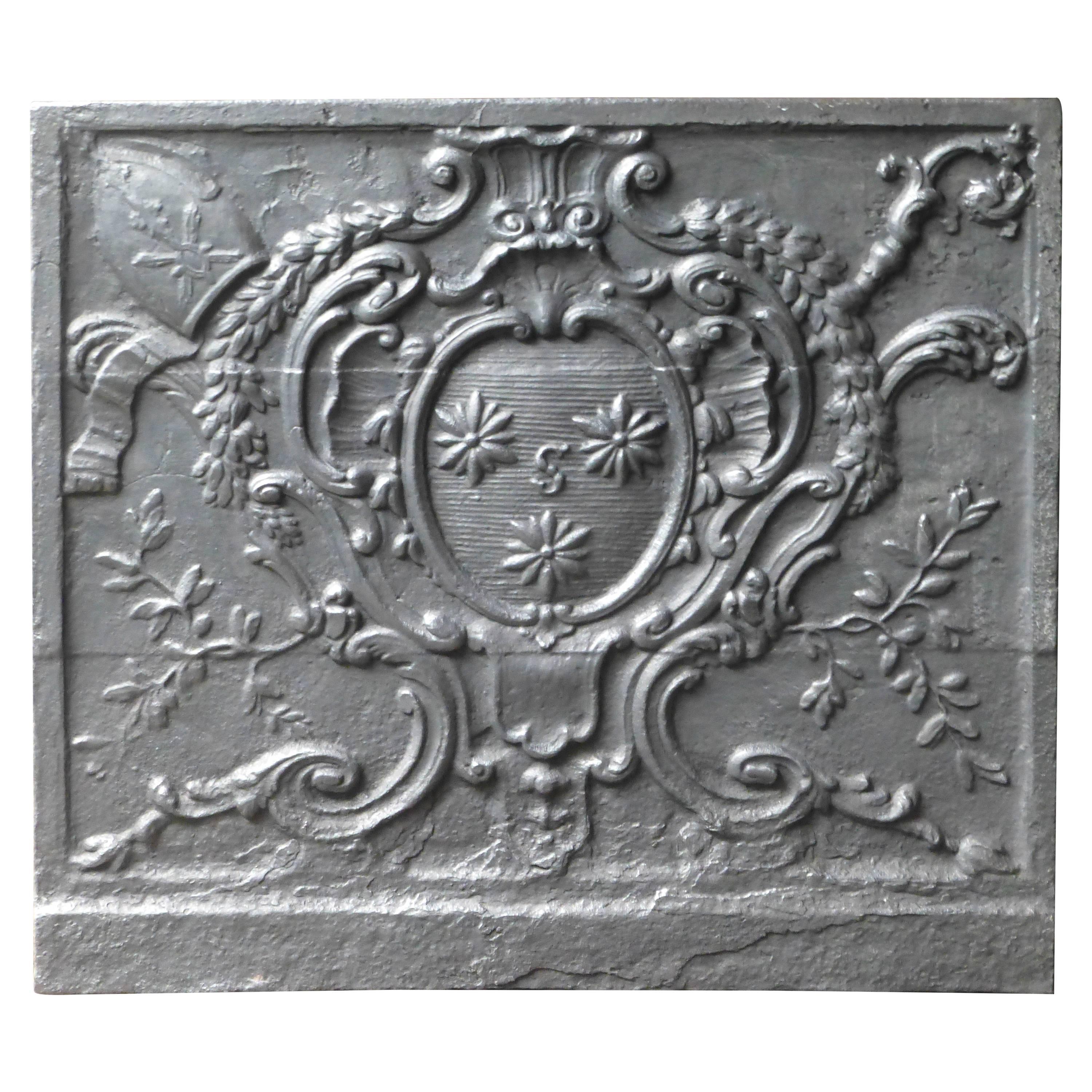 Magnificent and Heavy Fireback with Episcopal Coat of Arms