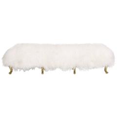 Late 19th Century Louis XV Style Giltwood Fur Banquette