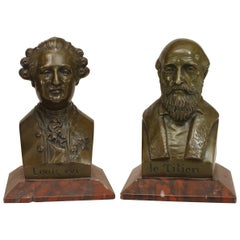 Pair of Victorian Bronze Louis XVI & Le Titien Busts