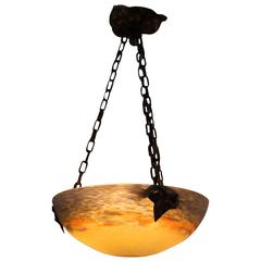 French Blown Art Glass Chandelier