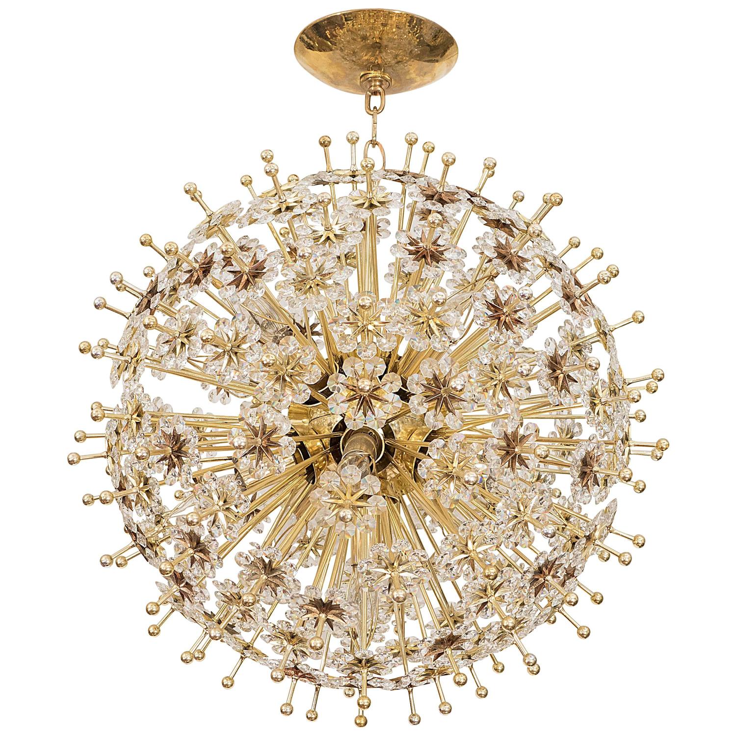 Brass Starburst Pendant Ceiling Fixture For Sale at 1stdibs