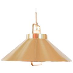 Vintage Danish Modern Brass Pendant Light