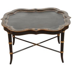 Hand-Painted Black Tray Coffee Table by Maitland-Smith