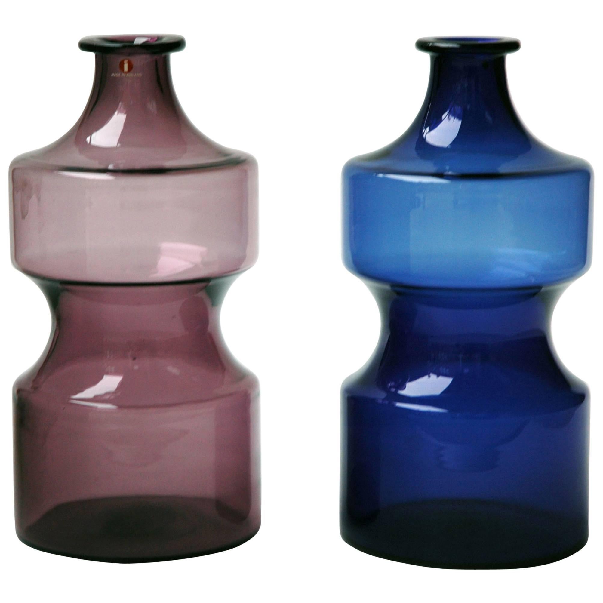 Two i-glass Decanters by Timo Sarpaneva for Iittala For Sale