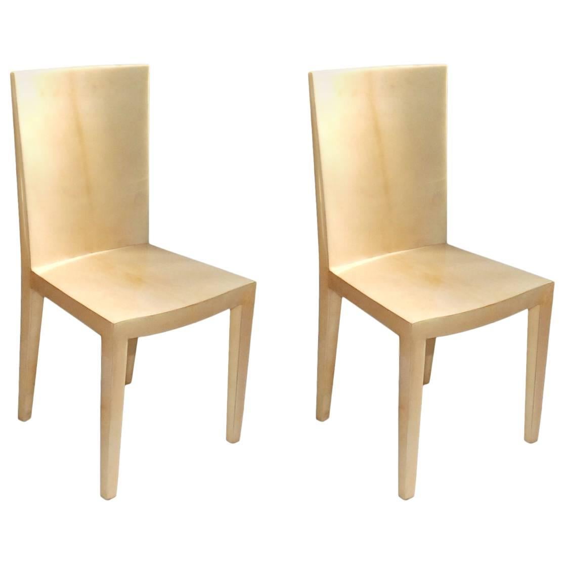 Pair of Parchment Side Chairs