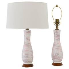 Vintage Pair of Petite Ceramic Table Lamps