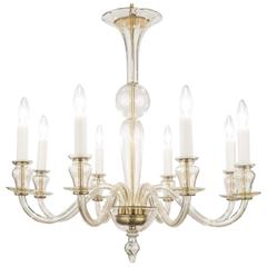 Handblown Murano Amber Glass Chandelier